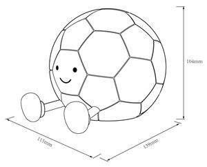 LED dotyková dětská lampa FOOTBALL 2W/5V USB 1200 mAh biela/čierna