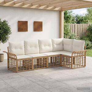 Maison Exclusive – Vonkajšia sedacia súprava, 5 kusov. Prírodný, krémovo biely polyester