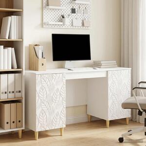 Maison Exclusive – Písací stôl, lesklá biela, 142,5 x 50 x 75 cm, drevotrieska