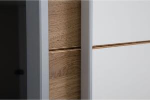 GALAXY skriňa s posuvnými dverami, 270/210/61cm, biela/dub beaufort