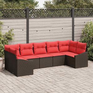 Maison Exclusive – Sedacia súprava, 7 kusov, hnedá [syntetický materiál]: Polyratan