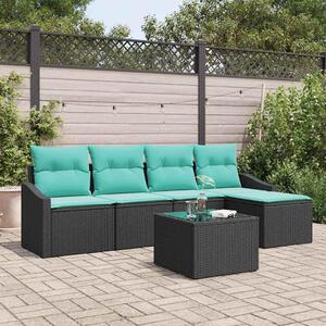 Maison Exclusive – Sedacia súprava, 6 kusov, čierna [syntetický materiál]: Polyratan