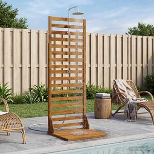 Maison Exclusive – Vonkajšia sprcha 205,5 cm. Masívne akáciové drevo a nerezová oceľ. Prírodný vzhľad