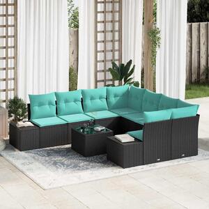 Maison Exclusive – Sedacia súprava, 9 kusov, čierna [syntetický materiál]: Polyratan