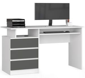 Kancelársky stôl CLP 135 cm biely / sivý