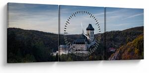 Obraz Karlštejn (s hodinami) (90x30 cm)