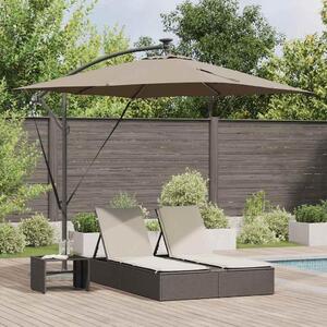 Maison Exclusive – Slnečník, 249 x 249 x 250 cm, polyester a hliník, farba: svetlohnedá (taupe)