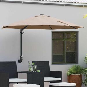 Maison Exclusive – záhradný slnečník, 248 x 248 x 148 cm, polyester a oceľ, farba: svetlosivá (taupe)