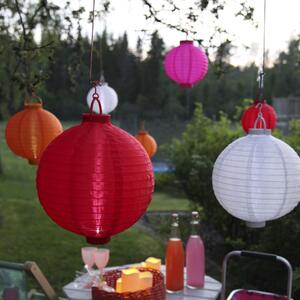 Ružový vonkajší solárny LED lampáš Star Trading, ø 20 cm