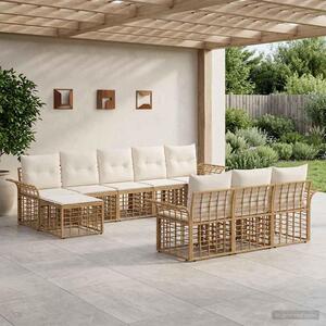 Maison Exclusive – Vonkajšia sedacia súprava, 10 kusov. Prírodný, krémovo biely polyester