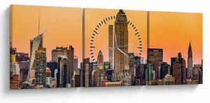 Obraz New Yorku (s hodinami) (90x30 cm)