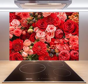 Panel do kuchyne Červené kvety pl-pksh-100x70-f-89362554