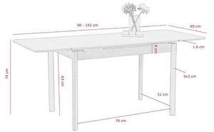 Rozkladací Jedálenský Stôl Dekor Buk 90-142cm