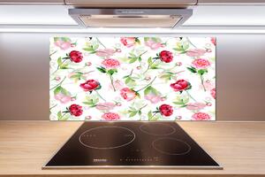 Panel do kuchyne Ružové pivónie pl-pksh-100x50-f-91564586