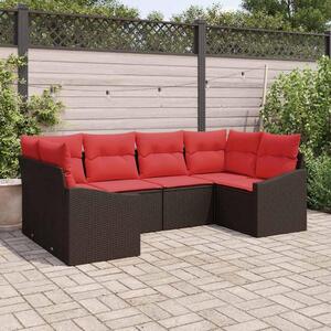 Maison Exclusive – Sedacia súprava, 6 kusov, hnedá [syntetický materiál]: Polyratan