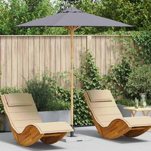 Maison Exclusive – záhradný slnečník, priemer 217 cm, výška 230 cm, bambusový rám, tmavosivá farba