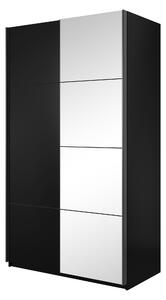 BETA skriňa so zrkadlom, 120/210/60 cm, čierna/čierna-zrkadlo