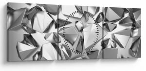 Obraz 3D abstrakcie (s hodinami) (90x30 cm)