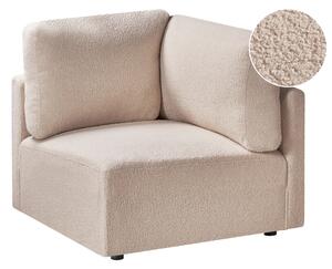 Rohový sedací diel béžové buklé čalúnenie 1-miestny modul minimalistický moderný štýl obývacia izba