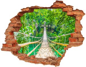 Nálepka fototapeta 3D výhľad betón Most bambusové lesy