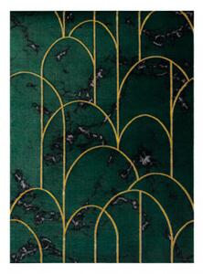 Koberec EMERALD exkluzívny 1016 glamour, styl art deco, marmur fľaškovo zelený / zlatý