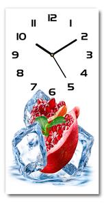 Nástenné sklenené hodiny Granátové jablko a ľad