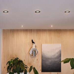 Paulmann Vstavaná lampa Nova Plus čierna Ø 9 cm GU5.3/GU10 IP65, Čierna, Kúpeľňa, Hliník, Moderný, Zapustené okrúhle