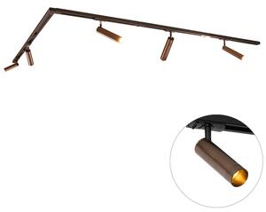 Moderný koľajnicový systém s 5 reflektormi tmavá bronz 1-fázový GU10 35 mm - Iconic Jeana Luxe