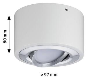 Paulmann stropné LED svetlo Argun, biele, Ø 10 cm, kov, Biela / opálová, Obývacia izba / jedáleň, kov, Moderný, Závesné svietidlo