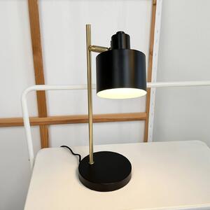 Dyberg Larsen stolová lampa Ocean, čierna/mosadz, 43 cm, Čierna, Obývacia izba / jedáleň, kov, Škandinávsky, Stojacie svietidlo