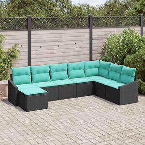 Maison Exclusive – Sedacia súprava, 8 kusov, čierna [syntetický materiál]: Polyratan