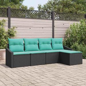 Maison Exclusive – Sedacia súprava, 5 kusov, čierna [syntetický materiál]: Polyratan