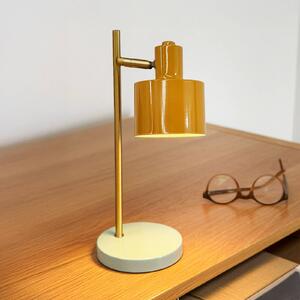Dyberg Larsen LED stolná lampa na batérie Ocean Mini, kari/tyrkysová, Žltá / oranžová, Obývacia izba / jedáleň, kov, Škandinávsky, Stojacie svietidlo