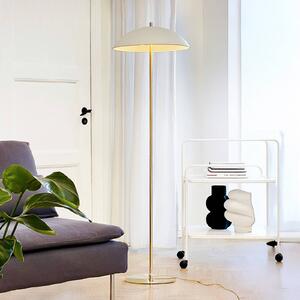 Dyberg Larsen Stojacia lampa Globus, výška 150 cm, béžová/mosadz, Mosadz / zlato, Obývacia izba / jedáleň, kov, Škandinávsky, Stojacie svietidlo