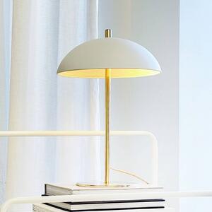Dyberg Larsen Stolová lampa Globus, béžová/mosadz, 44 cm, Mosadz / zlato, Obývacia izba / jedáleň, kov, Škandinávsky, Stojacie svietidlo