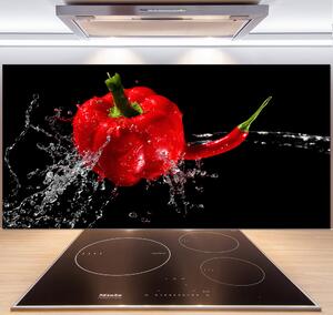 Panel do kuchyne Červené papriky pl-pksh-140x70-f-14662638