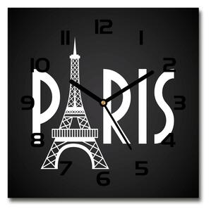 Sklenené nástenné hodiny štvorec Paríž