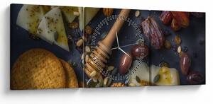 Obraz so sušeným ovocím (s hodinami) (90x30 cm)