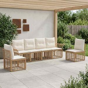 Maison Exclusive – Vonkajšia sedacia súprava, 6 kusov. Prírodný, krémovo biely polyester