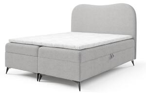Čalúnená boxspring posteľ s úložným priestorom Ambra 120x200 - svetlosivá
