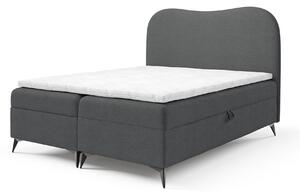 Čalúnená boxspring posteľ s úložným priestorom Ambra 120x200 - sivá