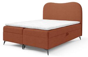 Čalúnená boxspring posteľ s úložným priestorom Ambra 120x200 - tehlová