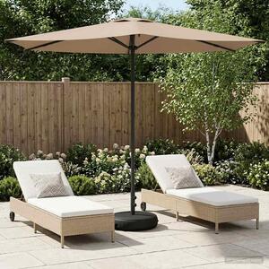 Maison Exclusive – Záhradný slnečník s podstavcom, 270 x 270 cm, polyester, obdĺžnikový, farba taupe