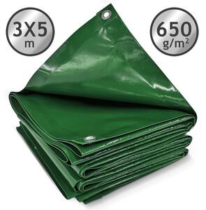 JAGO Plachta 650 g/m², hliníkové oká, zelená, 3 x 5 m