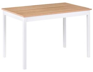 Jedálenský stôl svetlá dubová dyha MDF 120 x 75 cm biele nohy z borovicového dreva