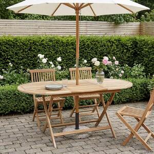 Maison Exclusive – Skladací záhradný stôl, prírodná farba, 160 x 80 x 76 cm, masívne drevo teak