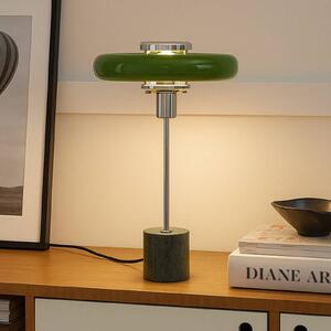 Lindby stolová lampa Branford, retro, zelená, kov/mramor, Zelená, Obývacia izba / jedáleň, kov, Vintage, Stojacie svietidlo