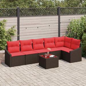 Maison Exclusive – Sedacia súprava, 7 kusov, hnedá [syntetický materiál]: Polyratan