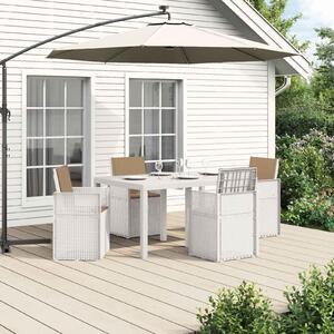 Maison Exclusive – Záhradná jedálenská súprava, 5 kusov, biela a svetlohnedá (taupe), plast (PP)
