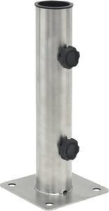 Stojan na slnečník – pre stĺpy s priemerom 38/48 mm, strieborná farba, oceľ